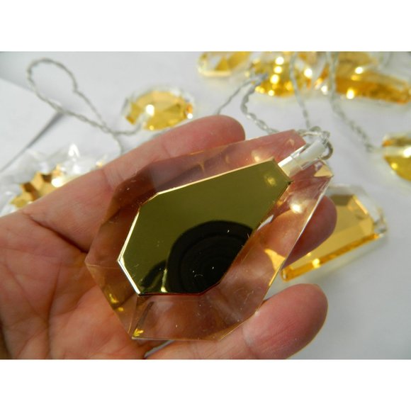 Ikea Lights String Amber Gold 10ft Hearts, Diamonds, Snowflakes, Circles Lucite - Picture 16 of 16